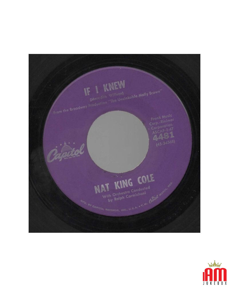 If I Knew  [Nat King Cole] - Vinyl 7", 45 RPM