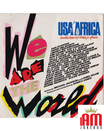 We Are The World [USA For Africa] - Vinyl 7", 45 RPM, Stereo [product.brand] 1 - Shop I'm Jukebox 