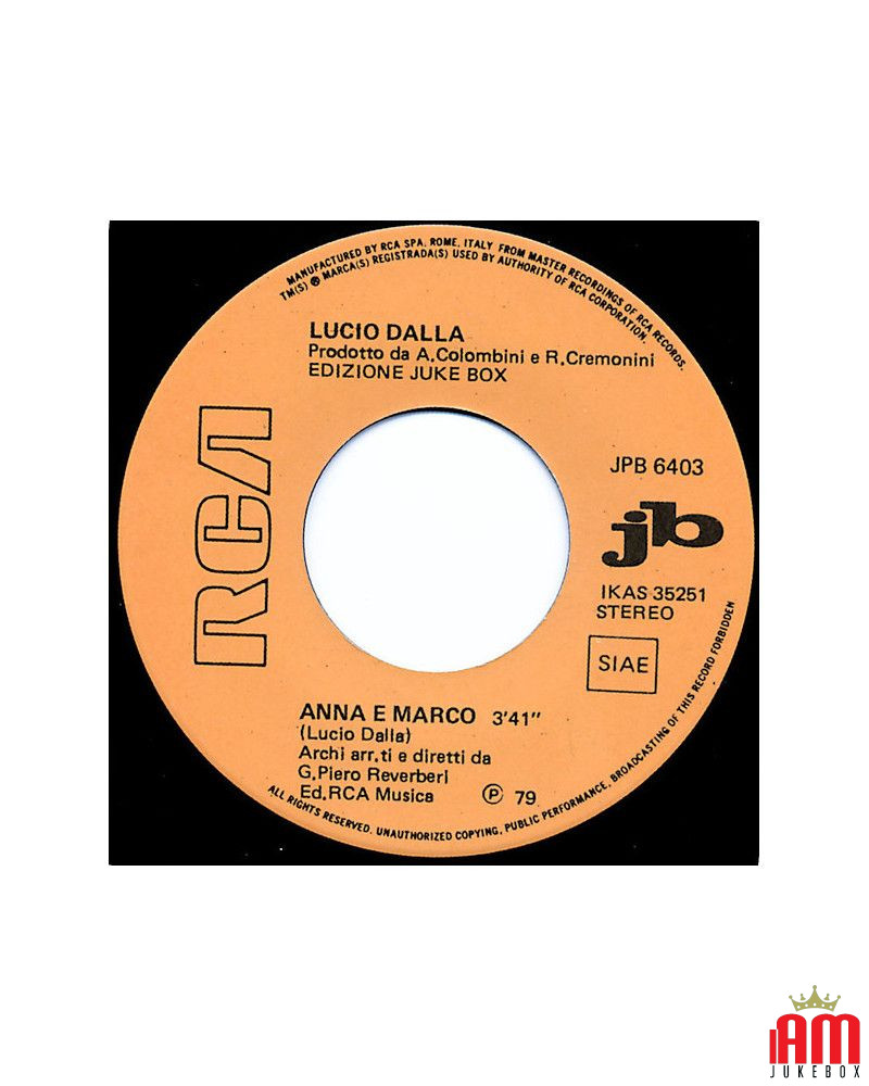 Anna E Marco   Silvia [Lucio Dalla,...] - Vinyl 7", 45 RPM, Jukebox, Stereo