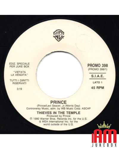 Thieves In The Temple   Balliamo Sul Mondo [Prince,...] - Vinyl 7", Promo