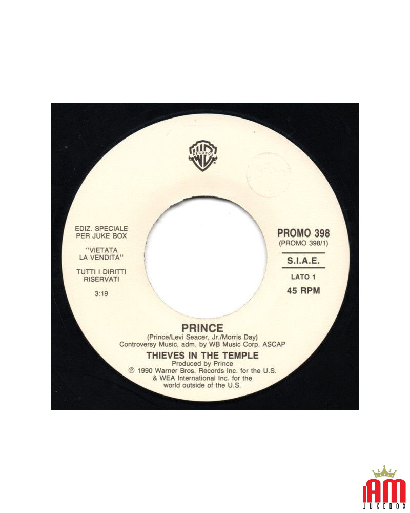 Thieves In The Temple   Balliamo Sul Mondo [Prince,...] - Vinyl 7", Promo