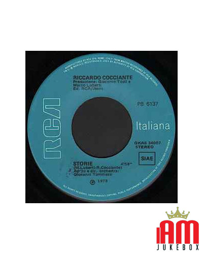 Mano Storie [Riccardo Cocciante] - Vinyl 7, 45 RPM, Stereo [product.brand] 1 - Shop I'm Jukebox 