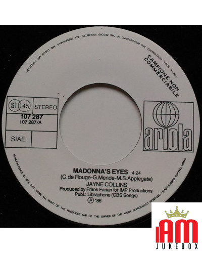 Madonna's Eyes [Jayne Collins] - Vinyl 7", 45 RPM, Promo, Stereo [product.brand] 1 - Shop I'm Jukebox 