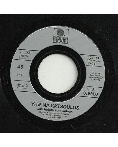 Les Autres Sont Jaloux [Yianna Katsoulos] – Vinyl 7", 45 RPM, Single [product.brand] 1 - Shop I'm Jukebox 