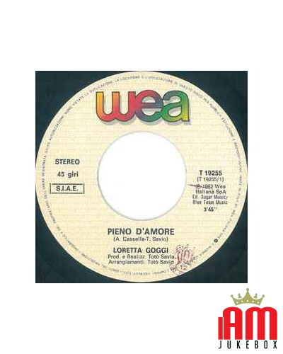 Pieno D'amore [Loretta Goggi] - Vinyl 7", 45 RPM, Stereo [product.brand] 1 - Shop I'm Jukebox 