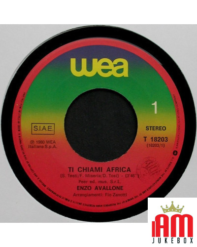 Ti Chiami Africa [Enzo Avallone] - Vinyl 7", 45 RPM, Single, Stereo [product.brand] 1 - Shop I'm Jukebox 