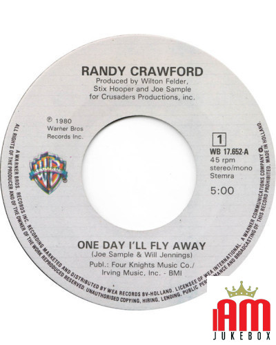 One Day I'll Fly Away [Randy Crawford] - Vinyl 7", 45 RPM, Single [product.brand] 1 - Shop I'm Jukebox 