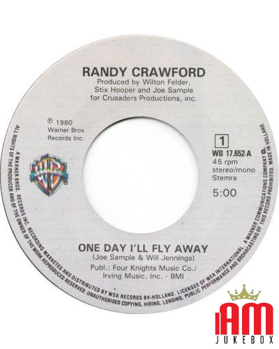 One Day I'll Fly Away [Randy Crawford] - Vinyl 7", 45 RPM, Single