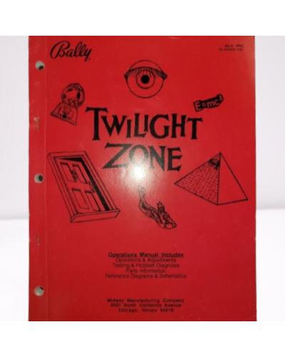 Bally TWILIGHT ZONE Manuale flipper originale + Manuale operatore-