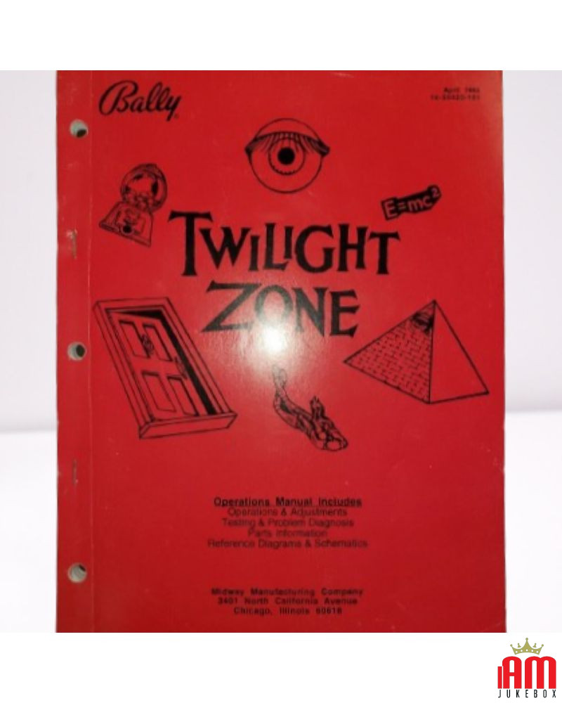 Bally TWILIGHT ZONE Manuale flipper originale + Manuale operatore-