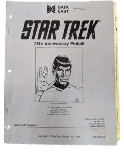 Manuale del flipper del 25° anniversario di Star Trek