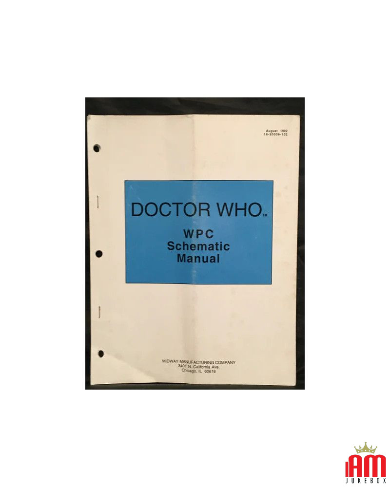 Manuale schematico del flipper/Flipper DOCTOR WHO Bally Wpc Originale