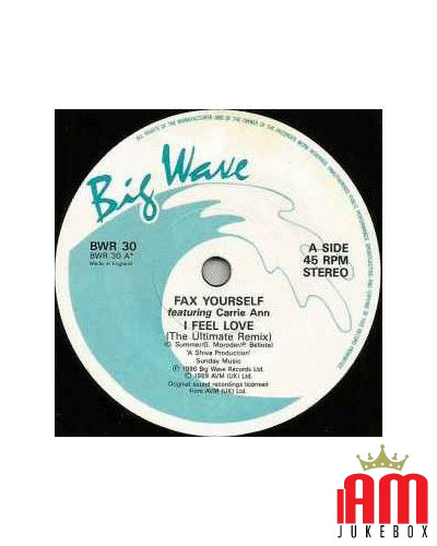 I Feel Love (The Ultimate Remix) [Fax Yourself,...] - Vinyl 7", 45 RPM [product.brand] 1 - Shop I'm Jukebox 