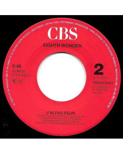 Je n'ai pas peur [Eighth Wonder] - Vinyl 7", 45 RPM, Single [product.brand] 1 - Shop I'm Jukebox 