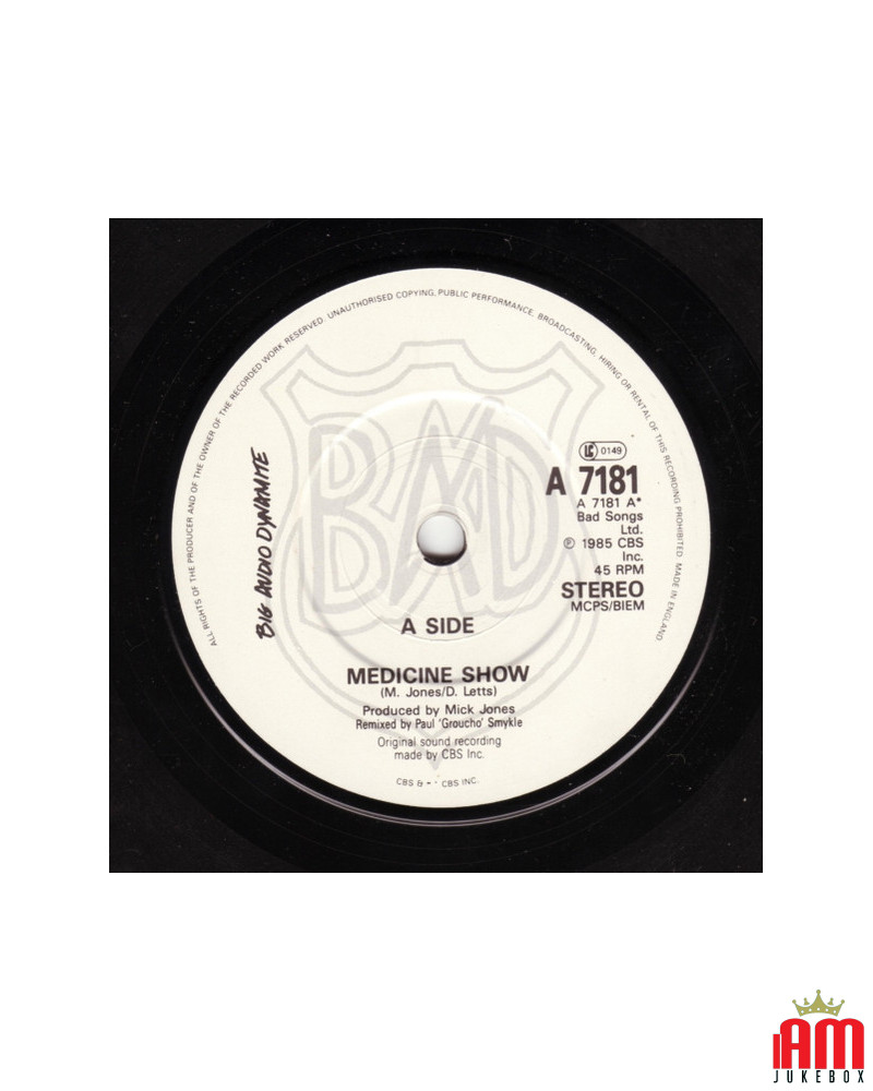 Medicine Show [Big Audio Dynamite] - Vinyl 7", 45 RPM, Single, Stereo [product.brand] 1 - Shop I'm Jukebox 