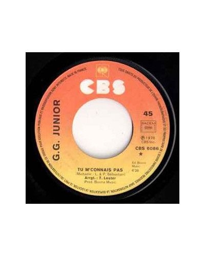 Tu M'connais Pas [G.G. Junior] - Vinyl 7", 45 RPM, Single [product.brand] 1 - Shop I'm Jukebox 