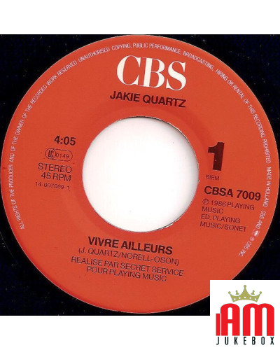 Vivre Ailleurs [Jakie Quartz] - Vinyl 7", 45 RPM, Single, Stereo [product.brand] 1 - Shop I'm Jukebox 