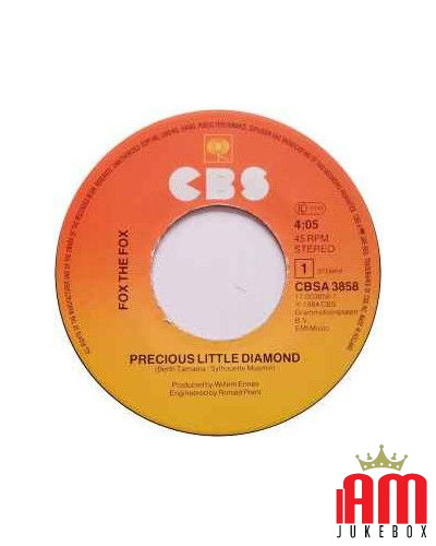 Precious Little Diamond [Fox The Fox] - Vinyl 7", 45 RPM, Single, Stéréo [product.brand] 1 - Shop I'm Jukebox 