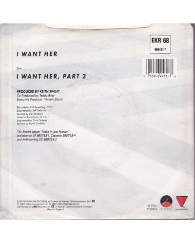 I Want Her [Keith Sweat] - Vinyl 7", 45 RPM, Single, Stereo [product.brand] 1 - Shop I'm Jukebox 