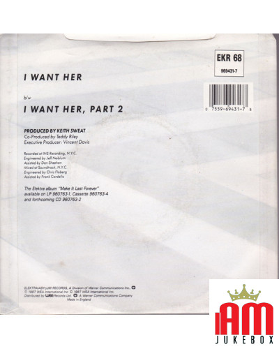 I Want Her [Keith Sweat] - Vinyl 7", 45 RPM, Single, Stereo [product.brand] 1 - Shop I'm Jukebox 