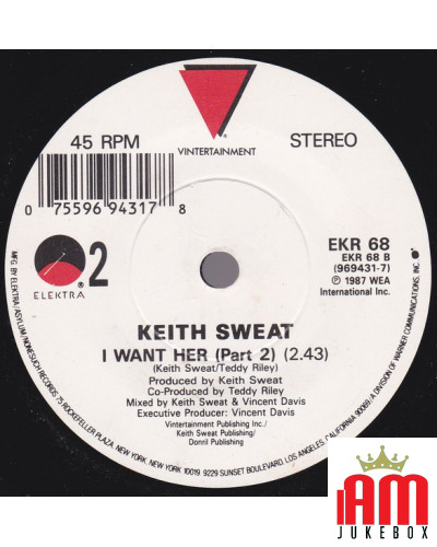 I Want Her [Keith Sweat] - Vinyl 7", 45 RPM, Single, Stereo [product.brand] 1 - Shop I'm Jukebox 