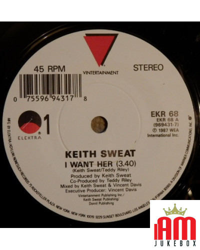 I Want Her [Keith Sweat] - Vinyl 7", 45 RPM, Single, Stereo [product.brand] 1 - Shop I'm Jukebox 