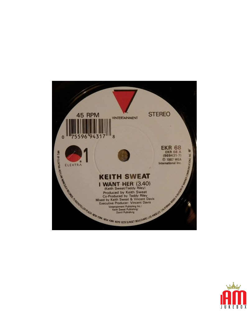 I Want Her [Keith Sweat] - Vinyl 7", 45 RPM, Single, Stereo