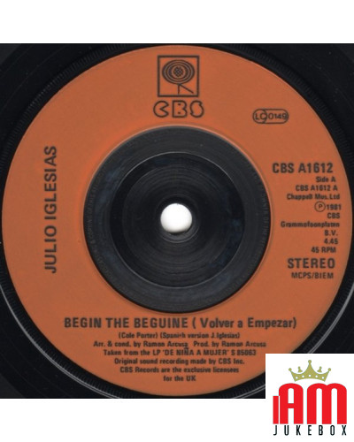 Begin The Beguine [Julio Iglesias] - Vinyl 7", 45 RPM, Single, Stereo [product.brand] 1 - Shop I'm Jukebox 