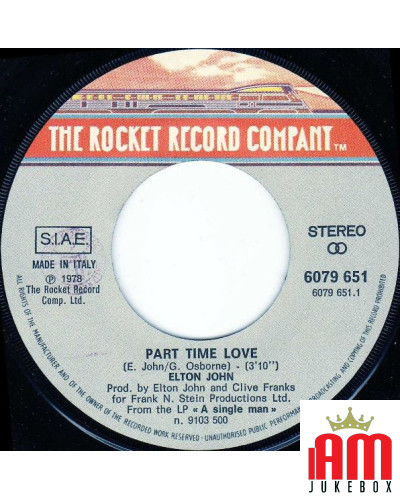 Part Time Love [Elton John] - Vinyl 7", 45 RPM [product.brand] 1 - Shop I'm Jukebox 