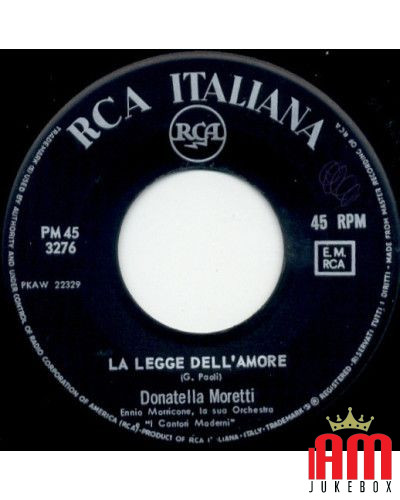 La Legge Dell'Amore   Non Temere [Donatella Moretti] - Vinyl 7", 45 RPM, Mono