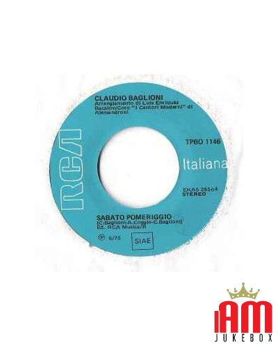 Sabato Pomeriggio [Claudio Baglioni] - Vinyl 7", 45 RPM