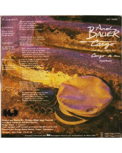 Cargo [Axel Bauer] - Vinyle 7", 45 tours [product.brand] 1 - Shop I'm Jukebox 