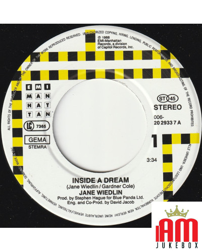 Inside A Dream [Jane Wiedlin] - Vinyl 7", Single, 45 RPM [product.brand] 1 - Shop I'm Jukebox 