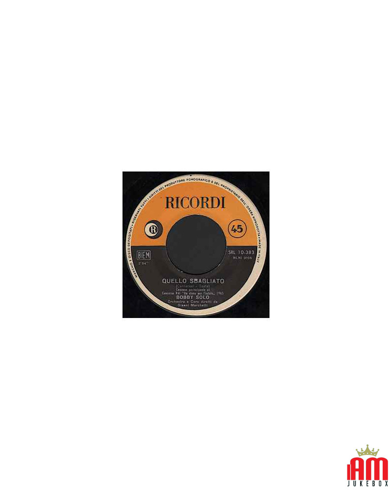 Quello Sbagliato Lascio Fare A Te [Bobby Solo] - Vinyl 7", 45 RPM, Repress [product.brand] 1 - Shop I'm Jukebox 