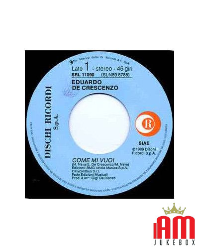 Come Mi Vuoi [Eduardo De Crescenzo] - Vinyl 7", 45 RPM