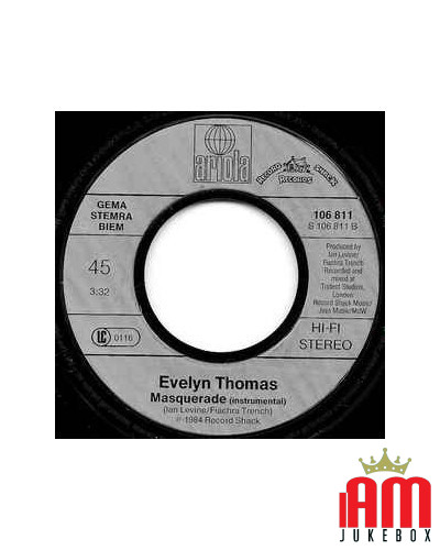 Masquerade [Evelyn Thomas] - Vinyl 7", Single, 45 RPM [product.brand] 1 - Shop I'm Jukebox 