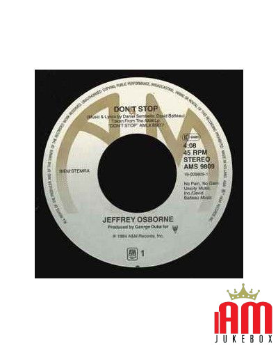 Don't Stop [Jeffrey Osborne] - Vinyle 7", 45 tours, Single [product.brand] 1 - Shop I'm Jukebox 