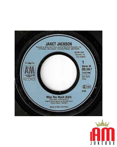 Miss You Much [Janet Jackson] - Vinyl 7", 45 RPM, Single, Stereo [product.brand] 1 - Shop I'm Jukebox 