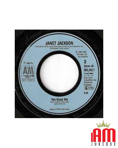 Tu me manques beaucoup [Janet Jackson] - Vinyl 7", 45 tr/min, Single, Stéréo [product.brand] 1 - Shop I'm Jukebox 