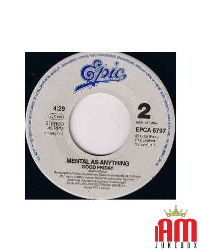 Live It Up [Mental As Anything] – Vinyl 7", 45 RPM, Single, Stereo [product.brand] 1 - Shop I'm Jukebox 