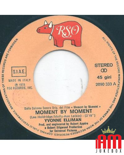 Moment By Moment (The Main Theme From The Motion Picture) [Yvonne Elliman] - Vinyl 7", 45 RPM