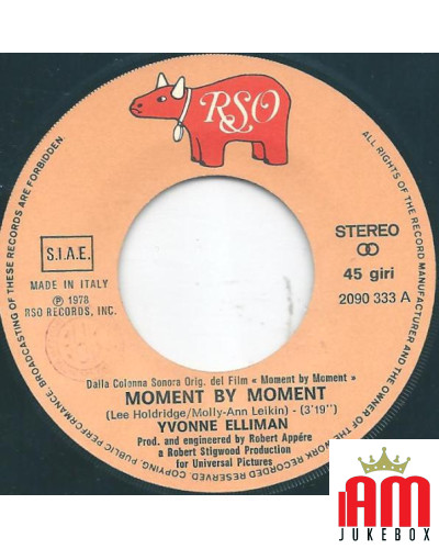 Moment By Moment (The Main Theme From The Motion Picture) [Yvonne Elliman] - Vinyl 7", 45 RPM [product.brand] 1 - Shop I'm Jukeb