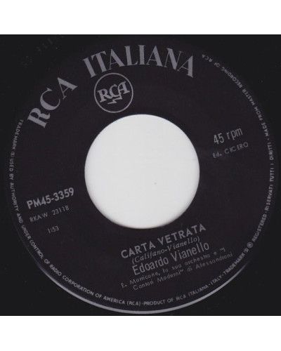 Carta Vetrata   Ora Tocca A Te [Edoardo Vianello] - Vinyl 7", 45 RPM