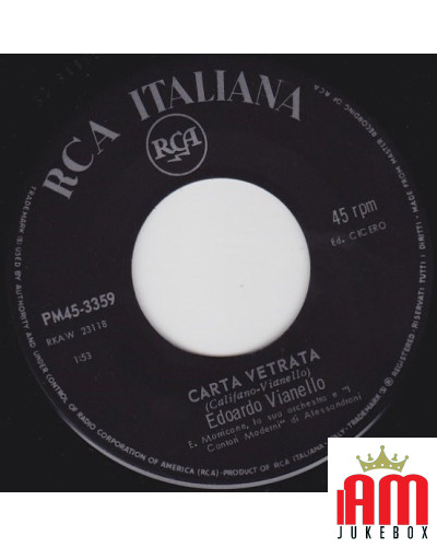 Carta Vetrata Ora Tocca A Te [Edoardo Vianello] - Vinyl 7", 45 RPM [product.brand] 1 - Shop I'm Jukebox 