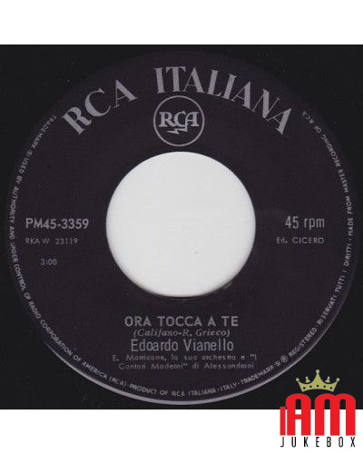 Carta Vetrata   Ora Tocca A Te [Edoardo Vianello] - Vinyl 7", 45 RPM