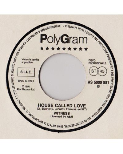 Je meurs pour toi House Called Love [Sting,...] - Vinyl 7", 45 RPM, Promo [product.brand] 1 - Shop I'm Jukebox 