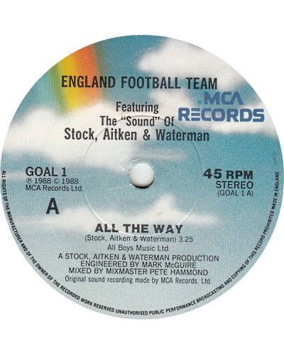 All The Way [England Football Team,...] - Vinyl 7", 45 RPM, Single, Stereo