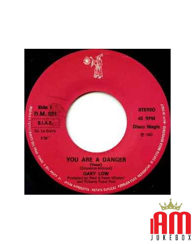 You Are A Danger [Gary Low] - Vinyl 7", 45 RPM, Repress [product.brand] 1 - Shop I'm Jukebox 