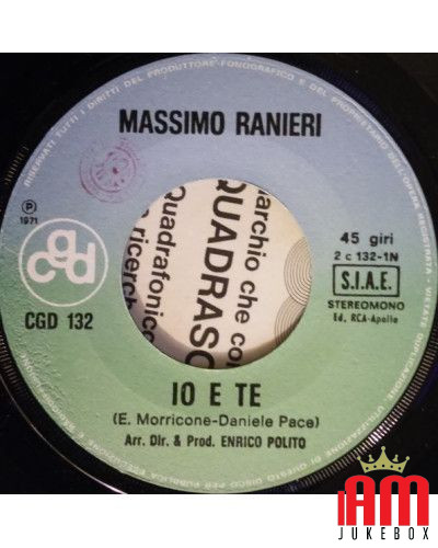 Io E Te Adagio Veneziano [Massimo Ranieri] – Vinyl 7", 45 RPM [product.brand] 1 - Shop I'm Jukebox 