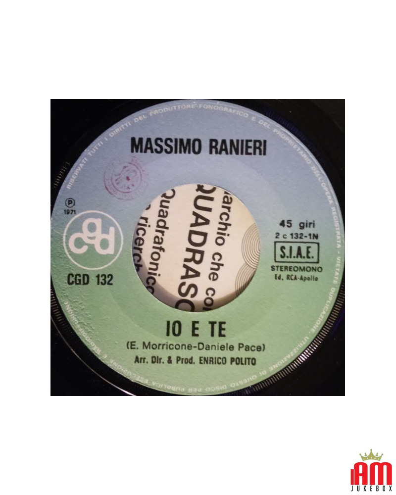 Me und Te Adagio Veneziano [Massimo Ranieri] - Vinyl 7, 45 RPM [product.brand] 1 - Shop I'm Jukebox 